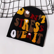Personalized all-match letter jacquard knitted hat