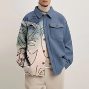Retro street style hit color lapel jacket