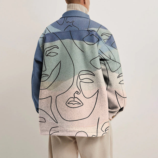 Retro street style hit color lapel jacket