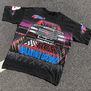 Street Style No.3 Racing Print Short Sleeve T-Shirt