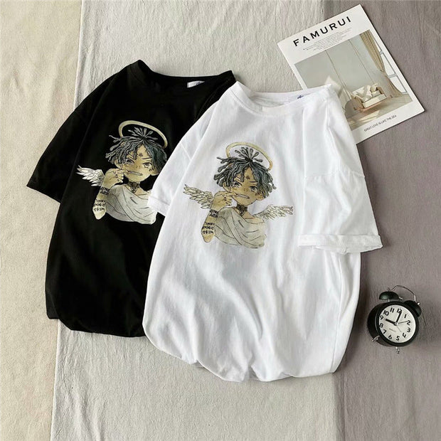 Loose trend Japanese half-sleeve casual T-shirt