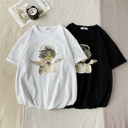 Loose trend Japanese half-sleeve casual T-shirt