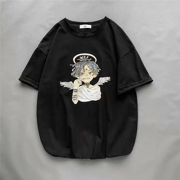 Loose trend Japanese half-sleeve casual T-shirt