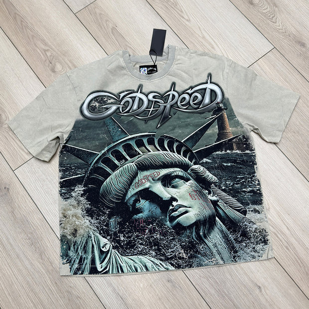 Casual Personalized Printed Round Neck T-Shirt