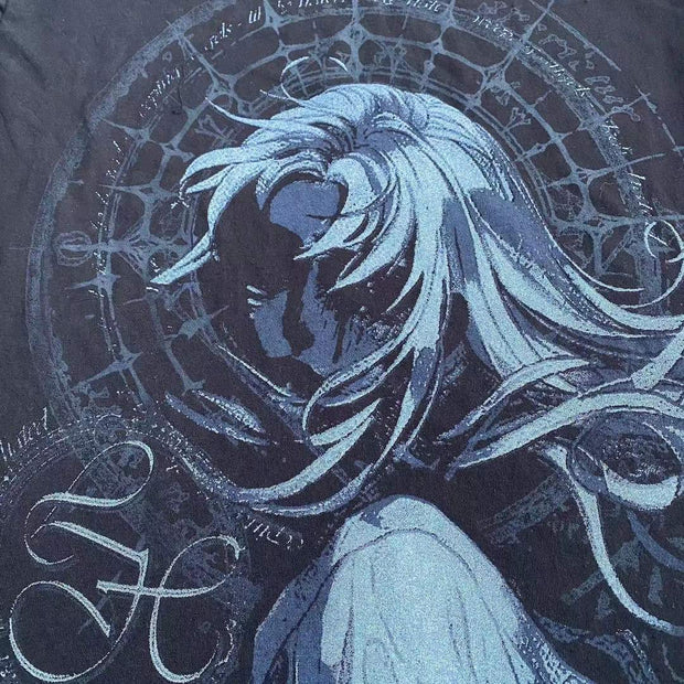 Moonlight girl casual retro street T-shirt