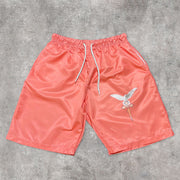 Statement angel print tracksuit shorts