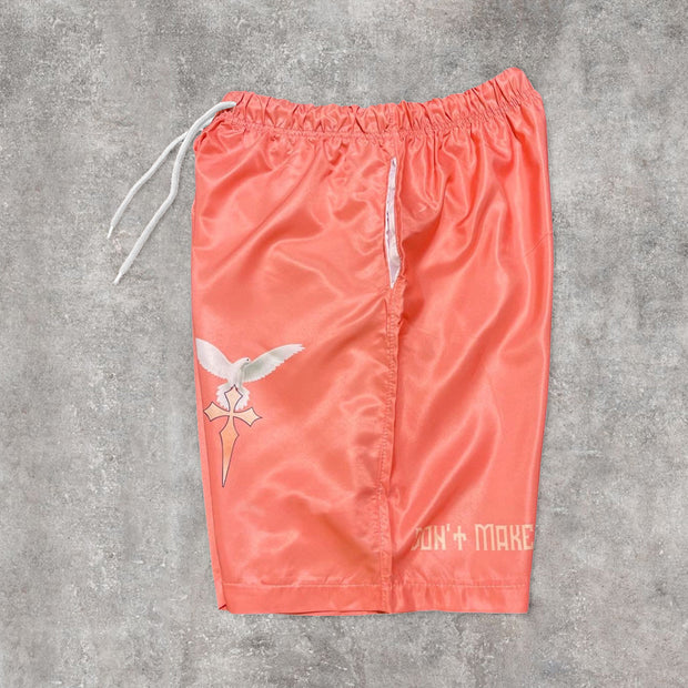 Statement angel print tracksuit shorts