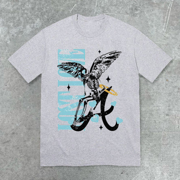 Trendy printed street style short-sleeved T-shirt