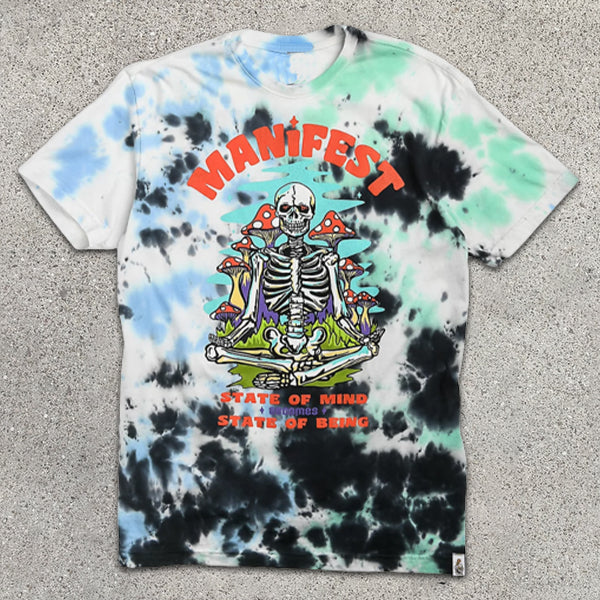 Skull graphic print tie-dye short-sleeve T-shirt