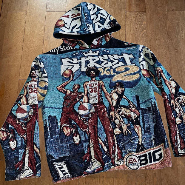 Casual Retro Street Urban Basketball Hoodie