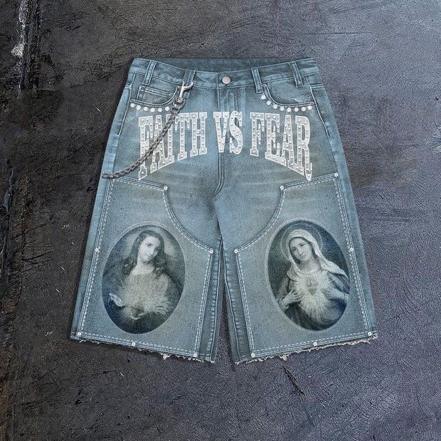 Sage Casual Streetwear Denim Shorts
