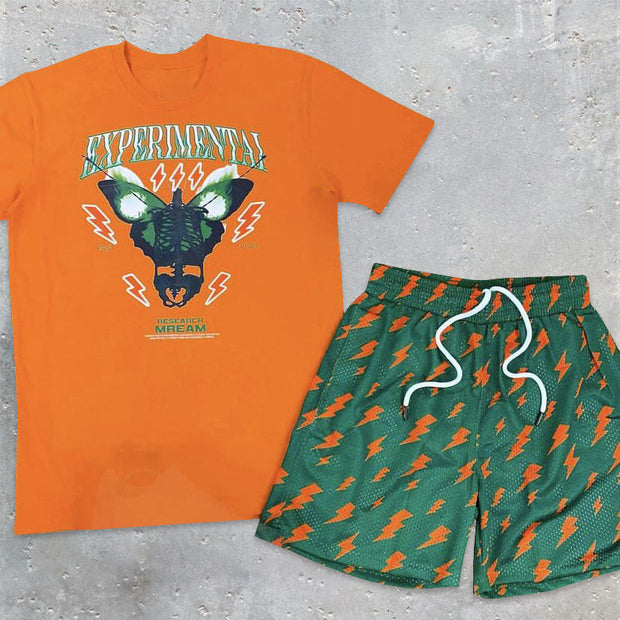 Fashion Lightning Shorts Prep T-Shirt Set