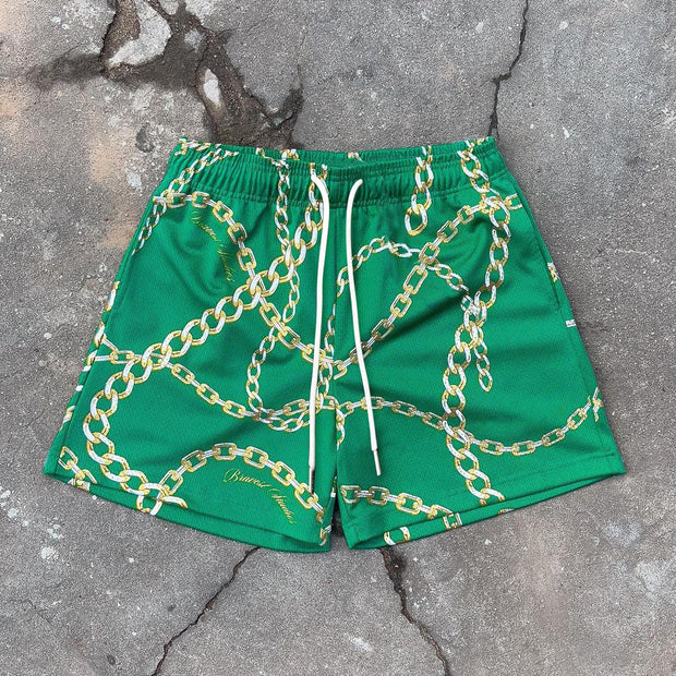 Contrast Fashion Street Mesh Shorts