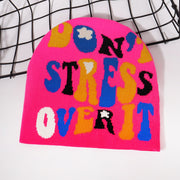 Personalized all-match letter jacquard knitted hat