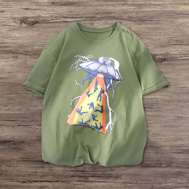 Trendy personality printed street style short-sleeved T-shirt