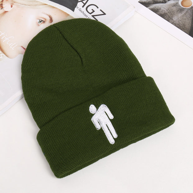 Fashion billie embroidery villain knit hat for men and women