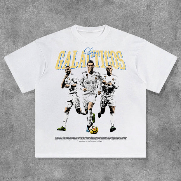 Football Team Print Short Sleeve T-Shirt