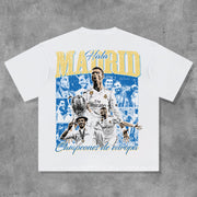Football Team Print Short Sleeve T-Shirt
