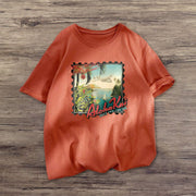 Retro street style short-sleeved T-shirt
