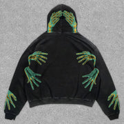 statement street fashion print long-sleeve hoodie