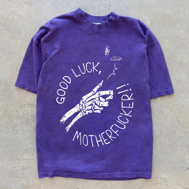 Personalized Skull Handprint Casual Loose T-Shirt