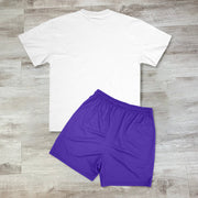 Trendy brand purple printed casual suit