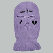Cross broken heart knitted three hole hat