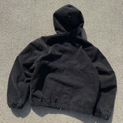Fashion Letters Printed Long Sleeve Zip Up Hooded Jacket