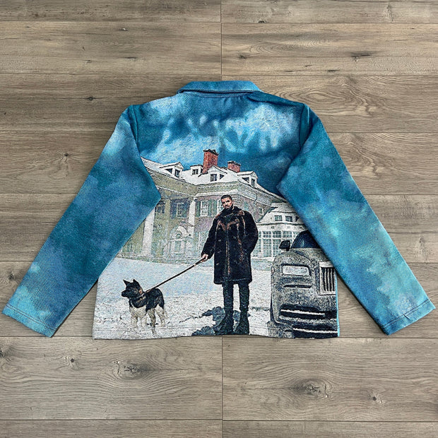 For All The Dogs Print Zipped Jacket