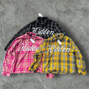 Casual Street Retro Color Plaid Flannel Shirt