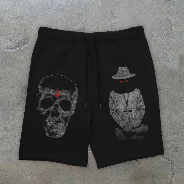Spoof skulls are retro street shorts