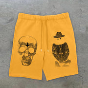 Spoof skulls are retro street shorts