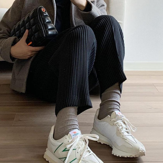 Casual street style retro layered corduroy loose trousers