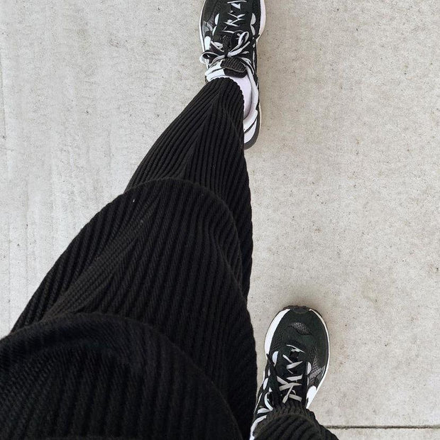 Casual street style retro layered corduroy loose trousers