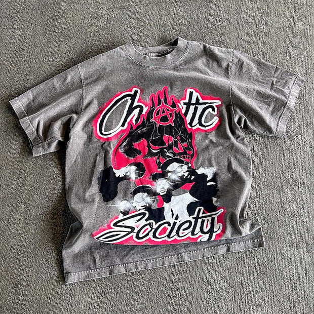 Skull print cotton T-shirt