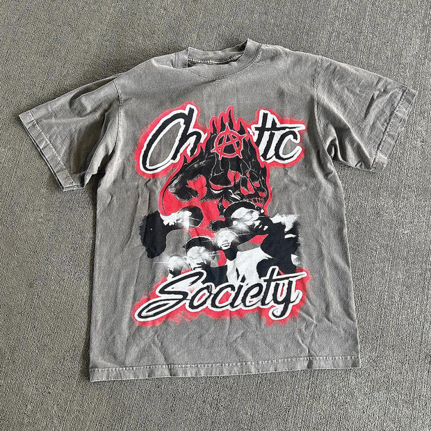 Skull print cotton T-shirt