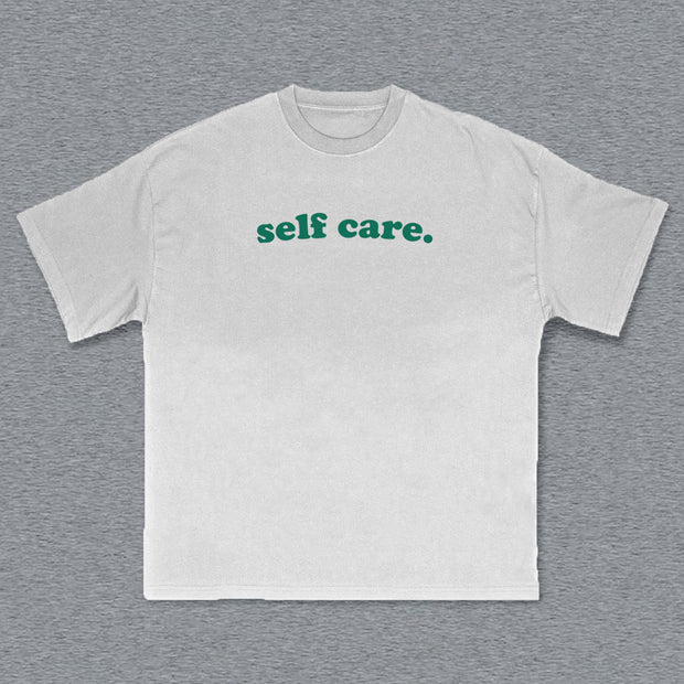 Rapper Self Care Print Short Sleeve T-Shirt