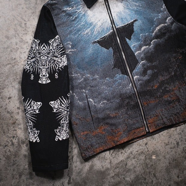 Heavenly Carnival Casual Street Vintage Zipper Tapestry Jacket