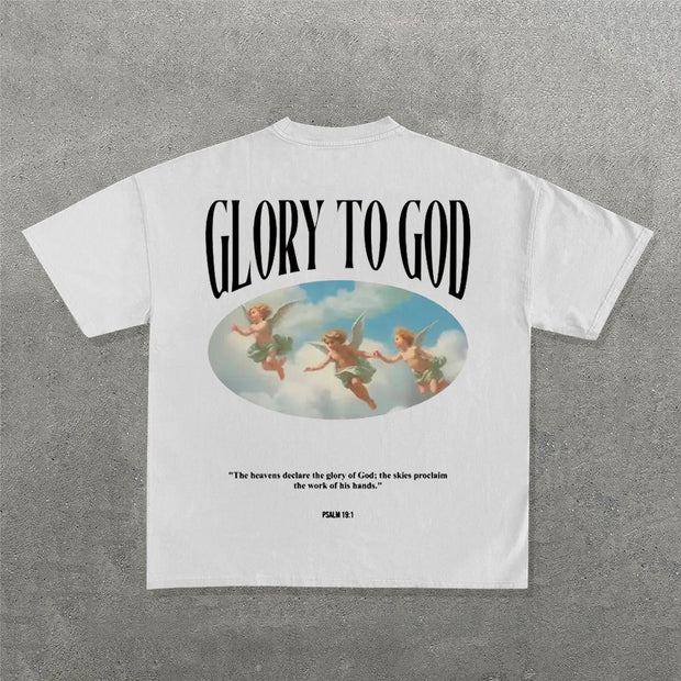 Glory To God Print Short Sleeve T-Shirt