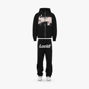 Stylish personalized printed zipper hoodie set