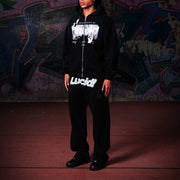 Stylish personalized printed zipper hoodie set
