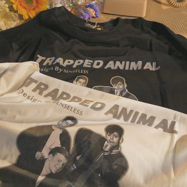 Street fashion retro American short sleeve T-shirt