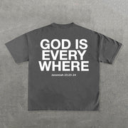 God Is Everywhere Print Short Sleeve T-Shirt