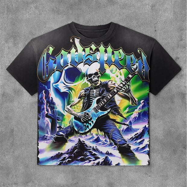 Rock Guitarist Print Short Sleeve T-Shirt