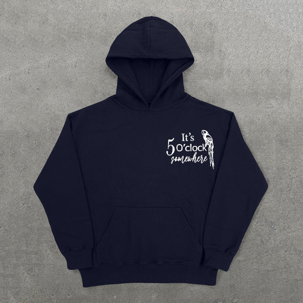 It's Five O'Clock Somewhere Print Hoodies