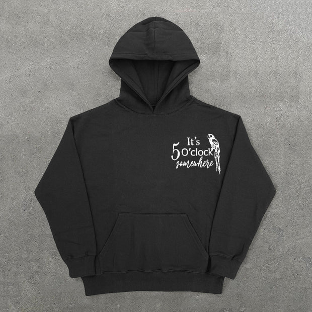 It's Five O'Clock Somewhere Print Hoodies