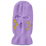 Tears of money embroidered three-hole hat warm ski mask