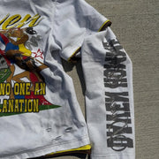 Beach Party Casual Street Retro Stitching Long Sleeve T-shirt