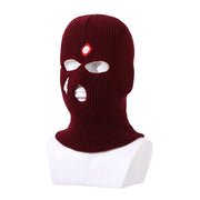 Balaclava three-hole hat outdoor riding headgear knitted warm ski mask