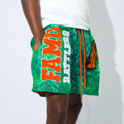 Varsity printed mesh shorts